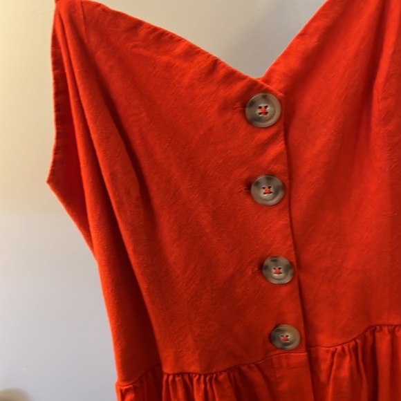 Urban Outfittwrs Orange button midi sun dress - Picture 3 of 5